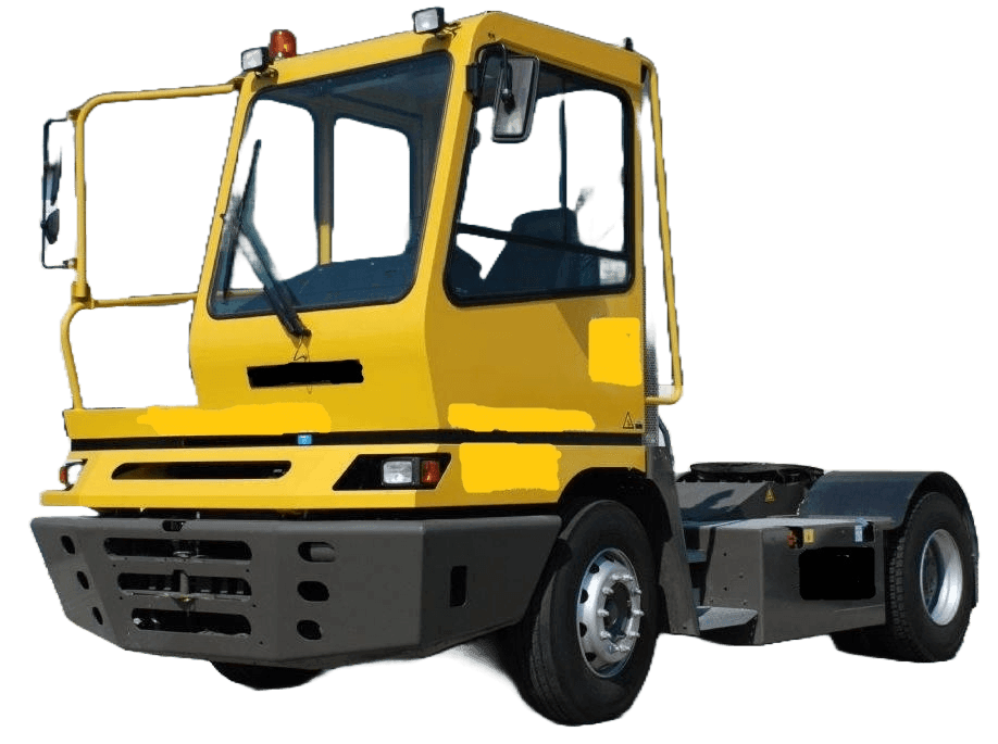 Yard tug pulling a trailer